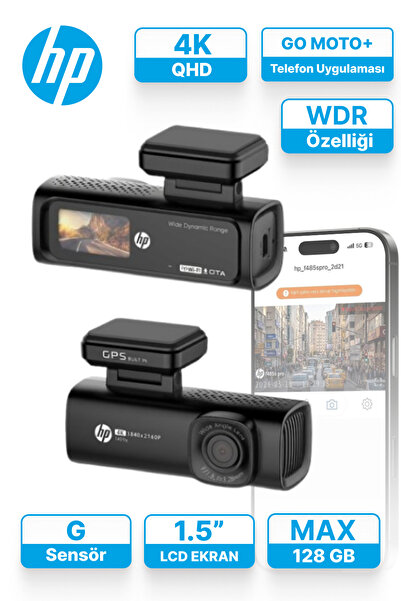 HP F499x 4K Ultra HD Akıllı Araç İçi Kamera - Dahili GPS'li, 1.5" LCD Ekranlı...