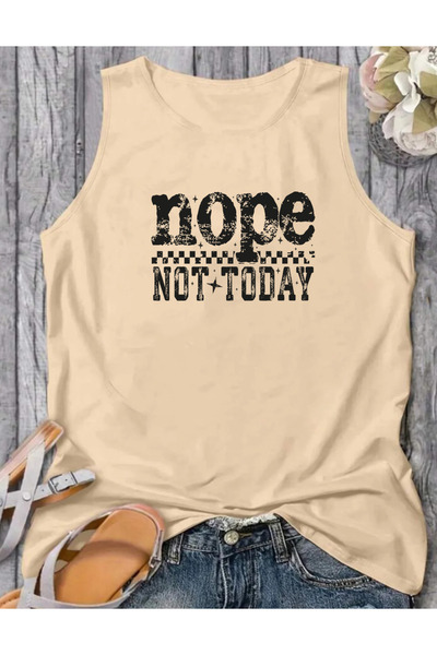 SUNFREE NOT TODAY Ženska majica bez rukava sa običnim letnjim printom i okrug...