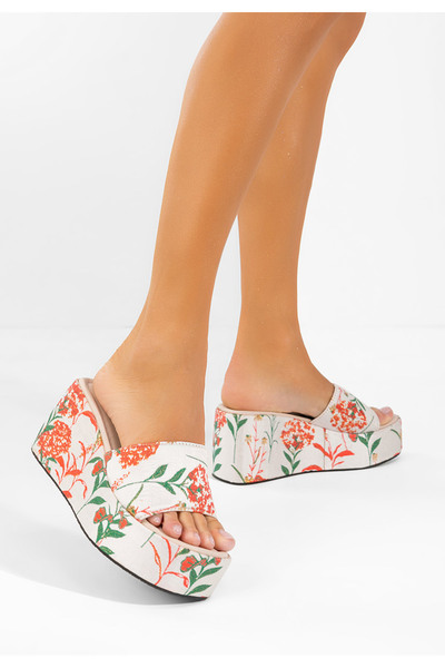 B T Shoes Beige Anhela Platform Sole Slipper