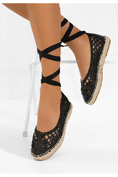 B T Shoes Kaddeia black lace-up Espadrilles