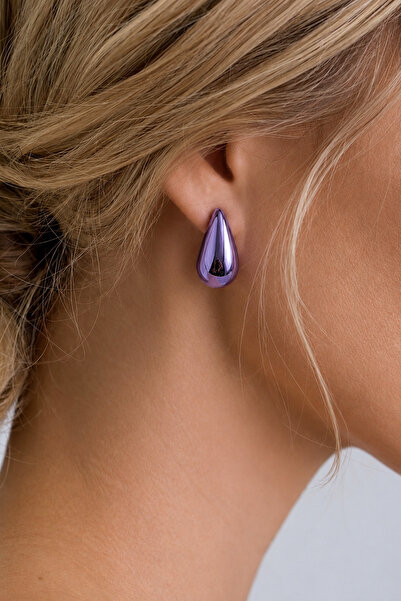 Markiz Takı Bright Purple Drop Earrings Pair (3.5cm)