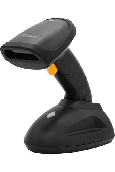 EQUIP Scanner de coduri de bare 1D Laser Fără fir/433MHz + Suport negru