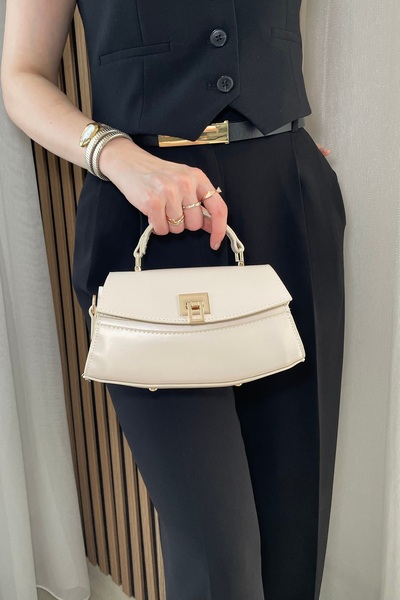 Fibag Women's Beige Trend Bag - Adjustable Long Strap Hand and Shoulder Bag