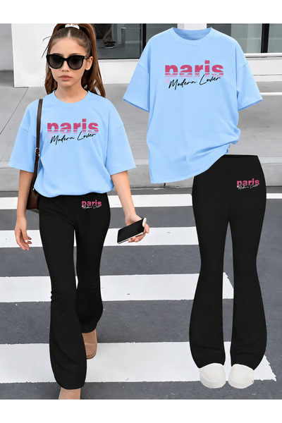 YUNAYT Set de pantaloni evazați și tricou spaniol pentru fete