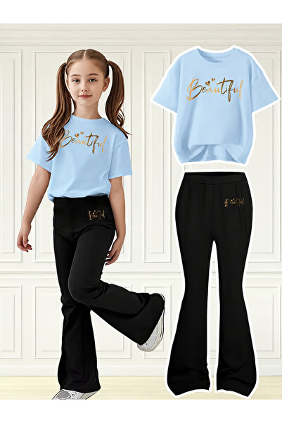 YUNAYT Set de pantaloni evazați și tricou spaniol pentru fete