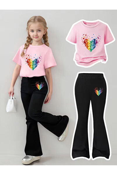YUNAYT Set de pantaloni evazați și tricou spaniol pentru fete
