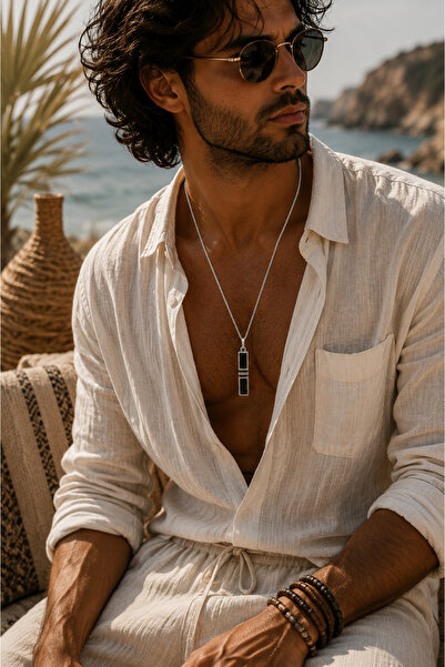 magıcgrange Ancient Greek Spirit Minimalist Necklace – Bohemian Men's Accesso...