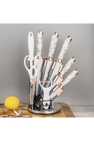 OSOOKE Modern Kitchen Knife Set with Countertop Stand, Includes Scissors and ...
