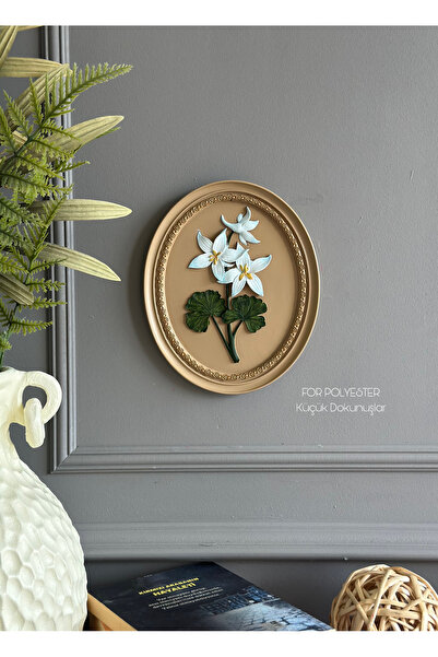 FOR POLYESTER Küçük Dokunuşlar Dekoratif Flowers Duvar Aksesuarı Oval Pano Bi...
