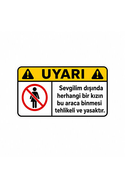 MİNUZ Araba Sticker Oto Aksesuar Espirili Uyarı Etiketi 10x5 cm