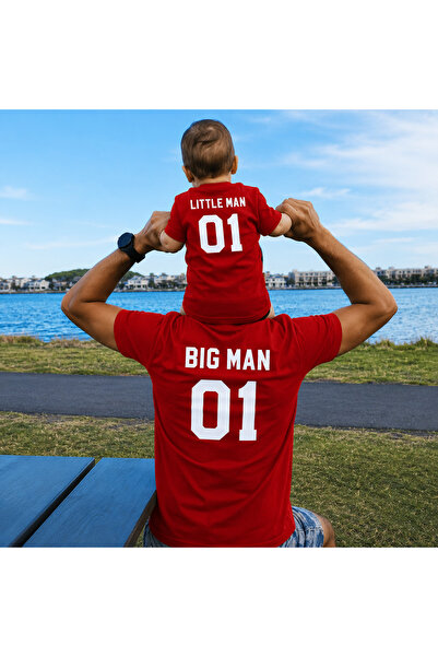 LORVEX Father Son Combination T-Shirt Oversize 100% Cotton Family Combination...