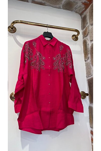 EB SCARF Embroidered Linen Shirt
