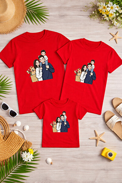 LORVEX Mother Father Child Combination T-Shirt Cotton Oversize Family Combina...
