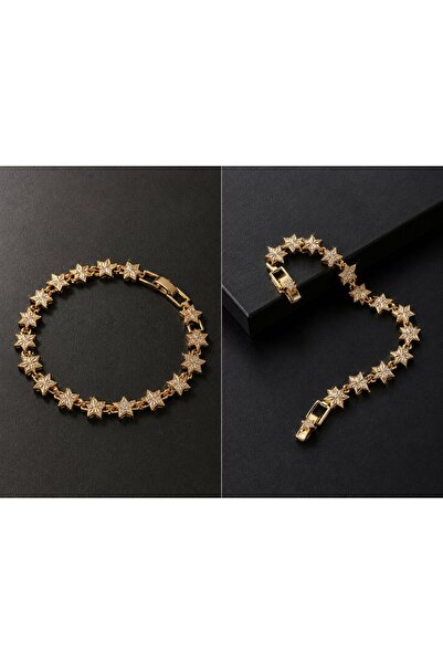 Singularis Premium North Star Model Baguette Stone Sparkling Gold Women's Bij...