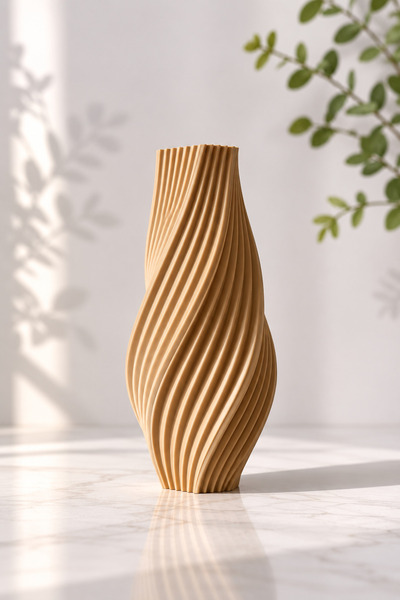 OKA Kırılmaz Yüksek Kaliteli 3D Dalga Tasarım Minimalist Dekorasyon Modern Vazo