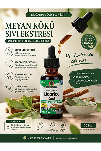 Nature's Meyan Kökü Sıvı Ekstresi 30 ML Bitkisel Cilt Bakım Serumu