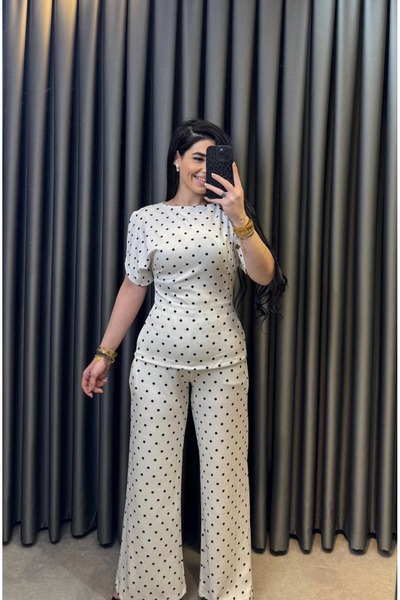 Nisam Polka Dot Trouser Set