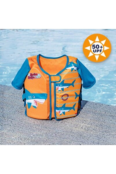 BESTWAY Vestă de înot din spumă cu mâneci în formă de rechin pentru copii (1-...