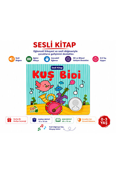 Espri Toys KUŞ BIDI ÇOCUK SESLİ KİTAP EĞİTİCİ HİKAYE KİTABI