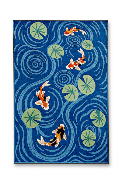 Rugs Modern Halı SDT Balık Tema Desenli Modern Dokuma Taban Dekoratif Halı mo...