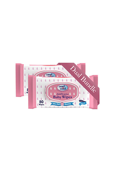 COOL & COOL Baby Wipes 80's (Twin Pack) - Alcohol Free,Paraben Free,Vitamin E...