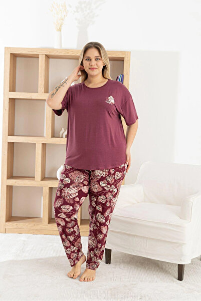 Pijamoni طقم بيجامة رينج فيسكون بأكمام قصيرة - بنفسجي