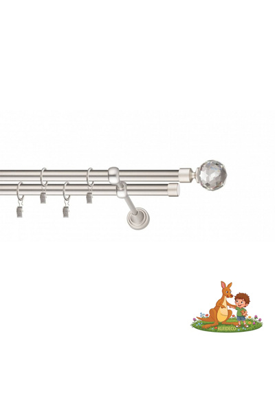 KLEIDECO Galerie dubla perdea Italia, Metal, Diametru 19mm, Capete Messina, 3...
