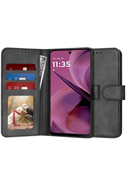 Techsuit Husa pentru Motorola Moto G55, Diary Book, protectie antisoc, negru