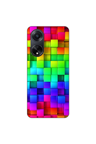 OEM Husa compatibila cu Oppo A98 5G Silicon Gel Tpu Model Colorful Cubes