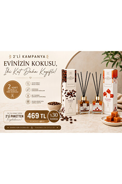 J'AMOUR EAU DE PARFUME Kahve&Karamel Oda Kokusu 100 ml X2 Adet- Kalıcı,Uzun S...
