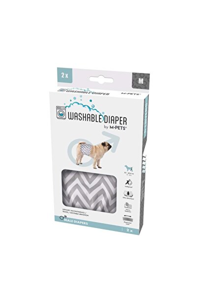 M-PETS ERKEK KÖPEKLER İÇİN YIKANABİLİR KÜLOT 2Lİ (M)