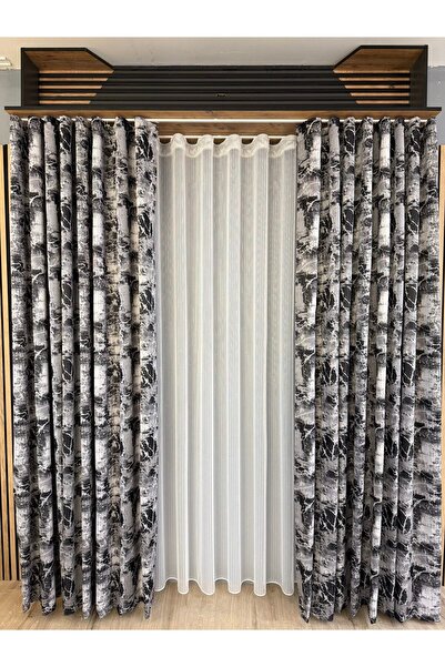 ArasyaHome Bella Elegant Drapery Curtain with Fine Textured Black