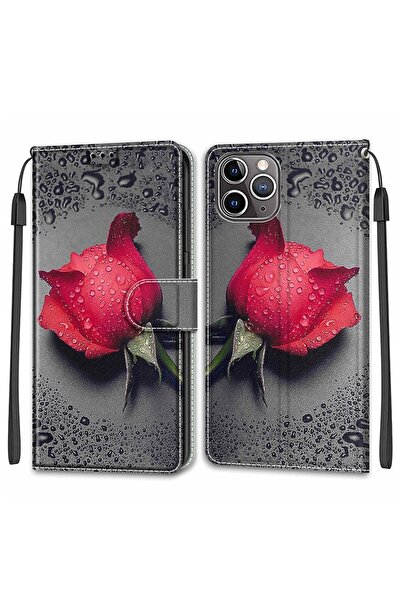 sscase Water and Roses Θήκη Πορτοφόλι Black Water Rose (Apple iPhone 13)