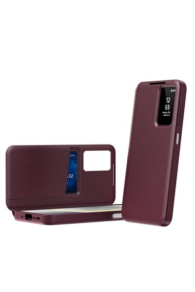 sscase Smart View Window Θήκη Βιβλίο Wine Red (Samsung Galaxy A37 5G)