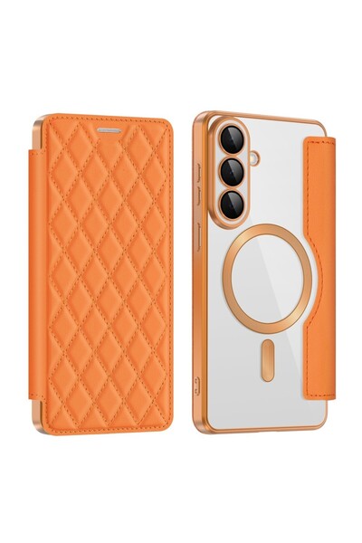 sscase Puff Rhombus MagSafe Θήκη Βιβλίο Orange (Samsung Galaxy S26 5G)