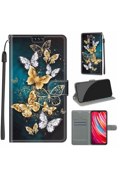 sscase Coloured Drawing Θήκη Πορτοφόλι Golden Silver Butterflies (Xiaomi Redm...
