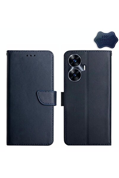 sscase Genuine Leather Θήκη Πορτοφόλι Blue (Realme C55)