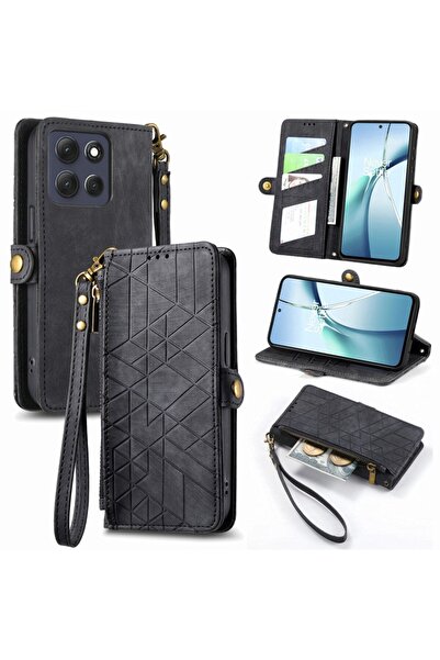 sscase Geometry Zipper Θήκη Πορτοφόλι Black (Motorola Edge 70 Fusion 5G)