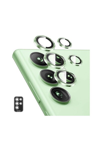sscase Samsung Galaxy S25 Ultra 5G EKNAY Κρίκοι Προστασίας για Κάμερα Green