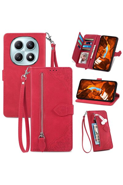 sscase Flower Zipper Θήκη Πορτοφόλι Red (Xiaomi Redmi Note 15 5G/Poco M8 5G)