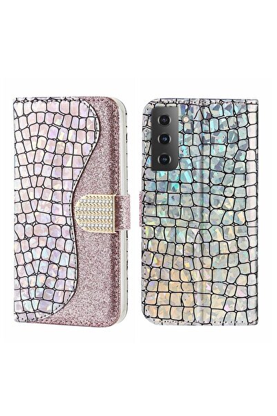 sscase Glitter Crocodile Θήκη Πορτοφόλι Silver (Samsung Galaxy S23 5G)