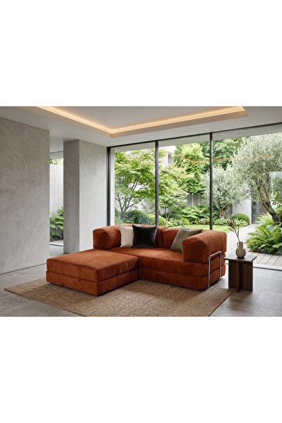 DECHOME 180X180 50 DNS Köşe Takımı | Modern Fitilli Kadife | Köşe Koltuk | Mo...