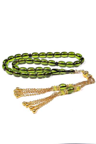 TESBİHKENTİ Mărgele de rugăciune personalizate din chihlimbar verde fociu cu ...
