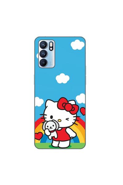 OEM Husa compatibila cu Oppo Reno6 5G Silicon Gel Tpu Model Hello Kitty Rainbow
