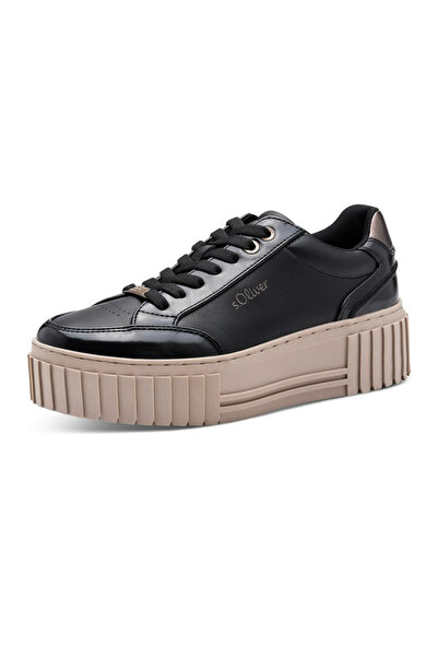 s.Oliver Pantofi sport din piele ecologica cu logo discret, Negru