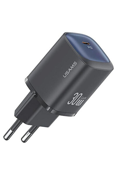 Usams Ασύρματος φορτιστής GaN με θύρα USB-C, 30W Power Delivery, Μαύρο