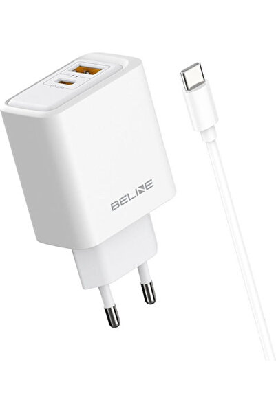 Beline Φορτιστής GaN με θύρα USB-A και θύρα USB-C και καλώδιο USB-C σε USB-C,...