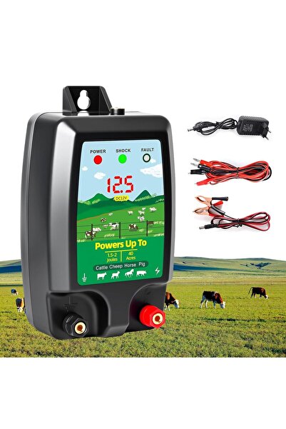 JellyBon Gard electric de 12V, dispozitiv de gard cu indicator LED, rază de a...
