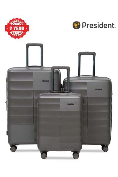 President PP 3-piece luggage set High-quality Travel bag ( S,M,L) spinner whe...