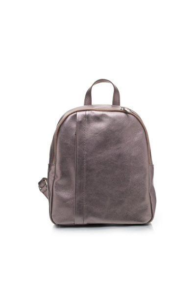 UrbanShoes Rucsac damă din piele naturală,Leofex- 4021 Taupe Metalizat box